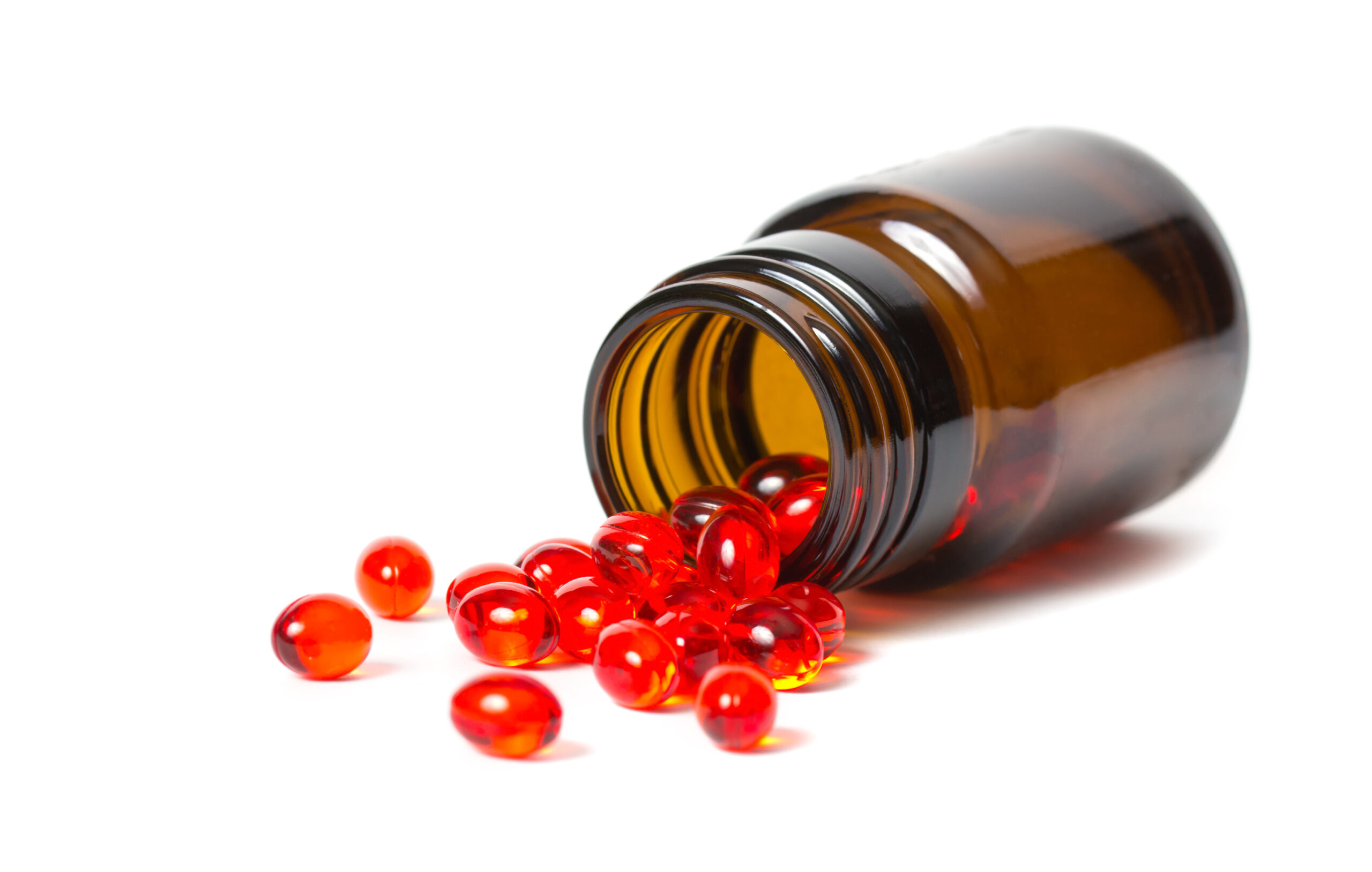 Pills on a white background