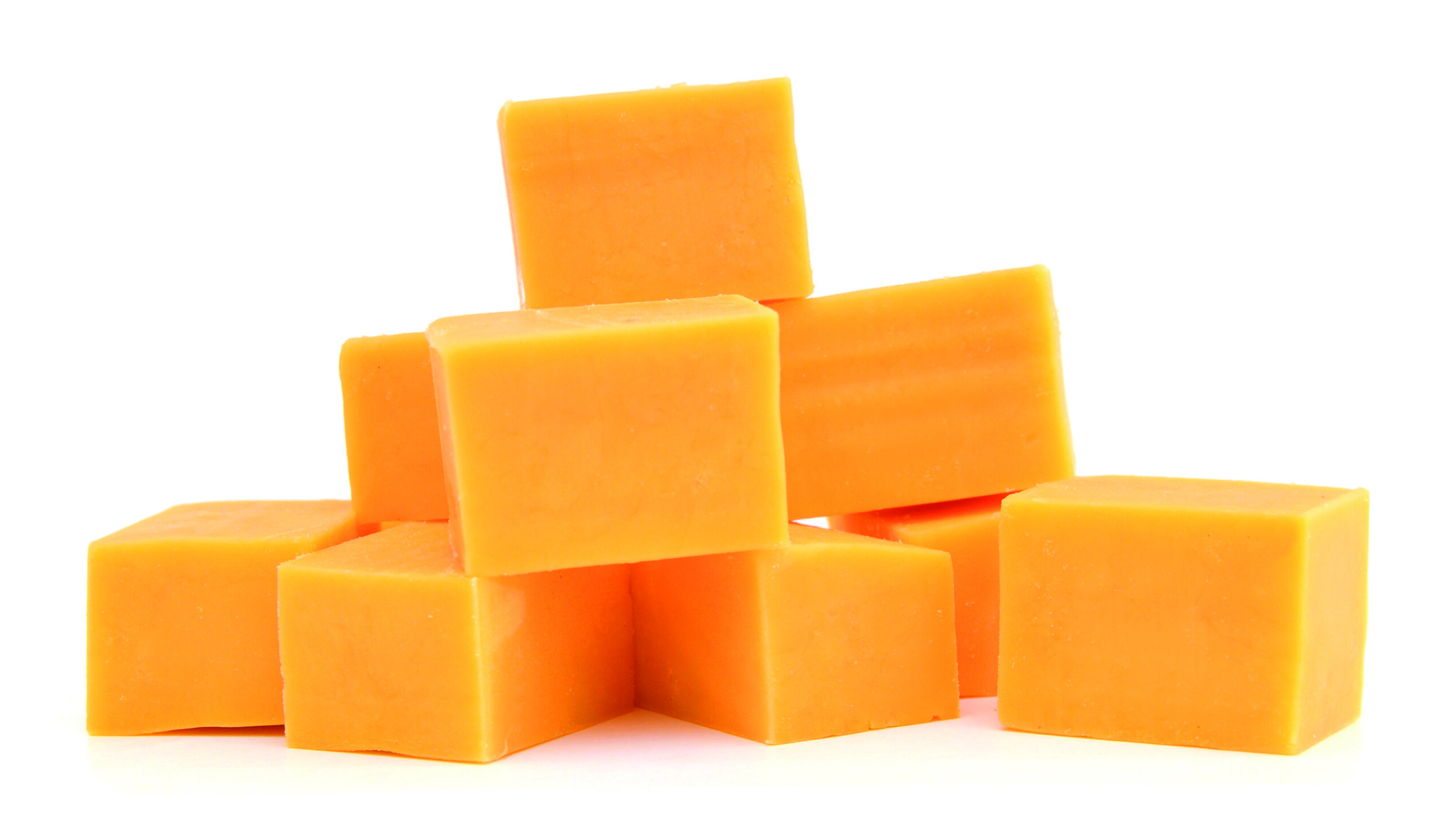 piece of cheese isolated on a white background