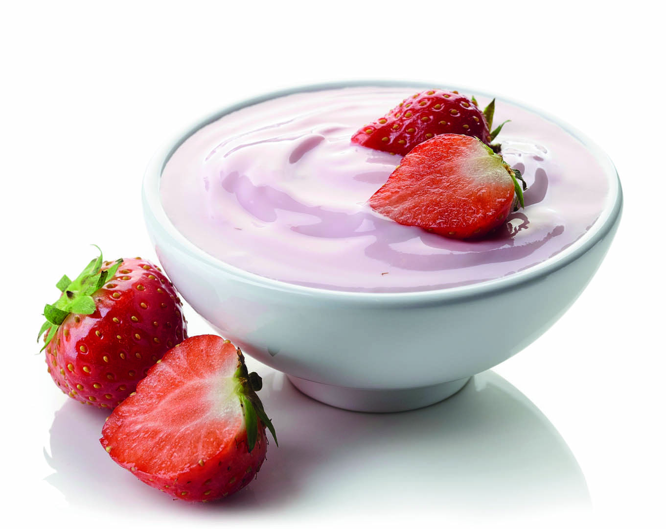 Bowl of strawberry yogurt