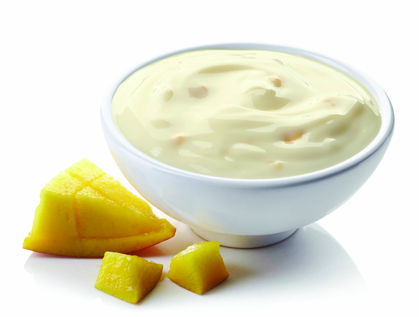 Bowl of mango yogurt